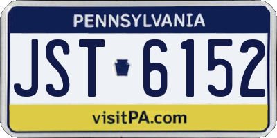 PA license plate JST6152
