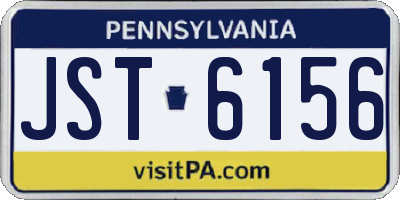 PA license plate JST6156