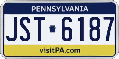 PA license plate JST6187