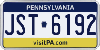 PA license plate JST6192