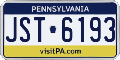 PA license plate JST6193