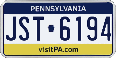 PA license plate JST6194