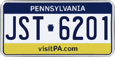 PA license plate JST6201