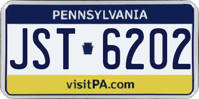 PA license plate JST6202