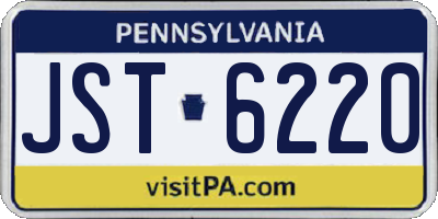 PA license plate JST6220