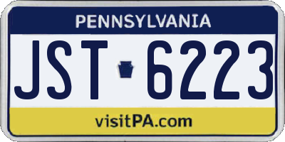 PA license plate JST6223