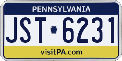 PA license plate JST6231