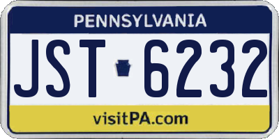 PA license plate JST6232