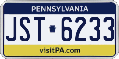 PA license plate JST6233