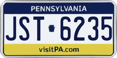 PA license plate JST6235