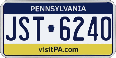 PA license plate JST6240