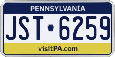 PA license plate JST6259