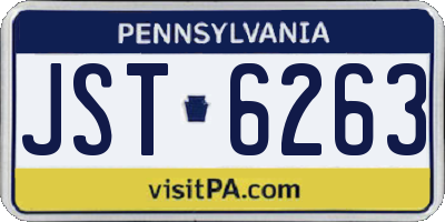 PA license plate JST6263