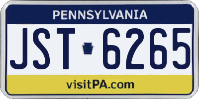 PA license plate JST6265