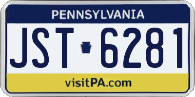 PA license plate JST6281