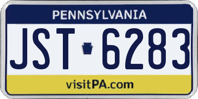 PA license plate JST6283