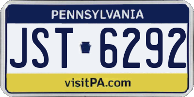 PA license plate JST6292