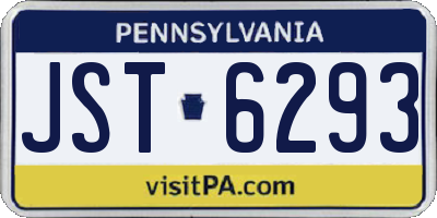 PA license plate JST6293