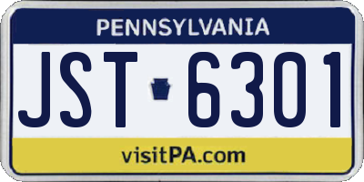 PA license plate JST6301