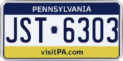 PA license plate JST6303