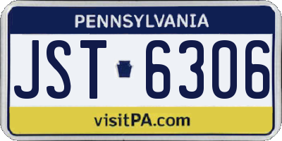 PA license plate JST6306