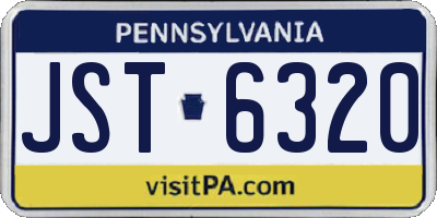 PA license plate JST6320