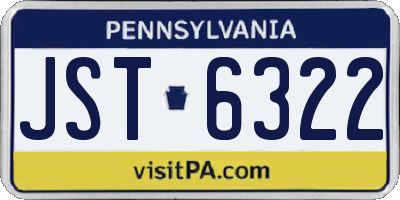 PA license plate JST6322