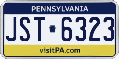 PA license plate JST6323