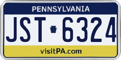 PA license plate JST6324