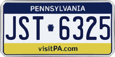 PA license plate JST6325