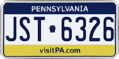 PA license plate JST6326