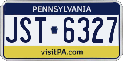 PA license plate JST6327
