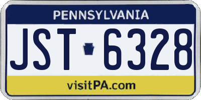 PA license plate JST6328