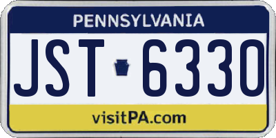 PA license plate JST6330