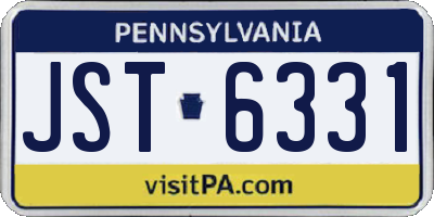 PA license plate JST6331