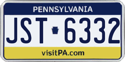 PA license plate JST6332