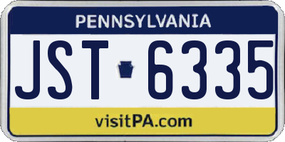 PA license plate JST6335