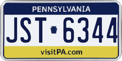 PA license plate JST6344