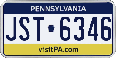 PA license plate JST6346