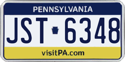 PA license plate JST6348