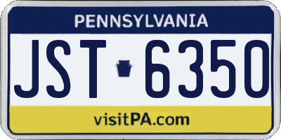 PA license plate JST6350