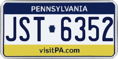 PA license plate JST6352