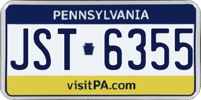 PA license plate JST6355