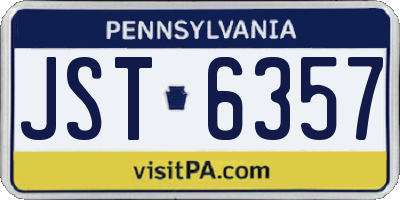 PA license plate JST6357
