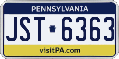 PA license plate JST6363