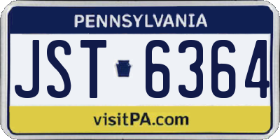 PA license plate JST6364