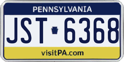 PA license plate JST6368