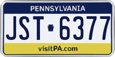 PA license plate JST6377