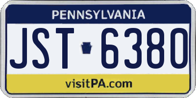 PA license plate JST6380