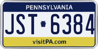 PA license plate JST6384